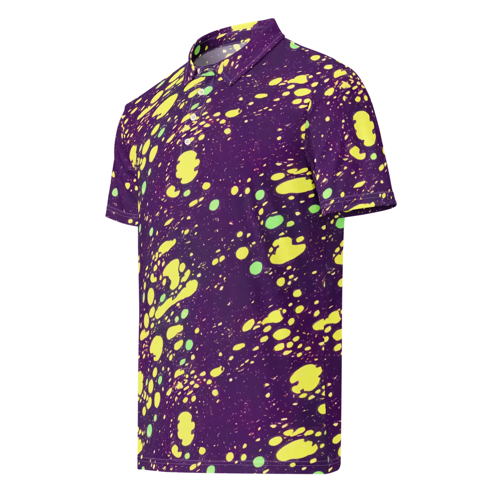 Electric Splatter on Men's Slim Fit Polo Shirt — Left Front
