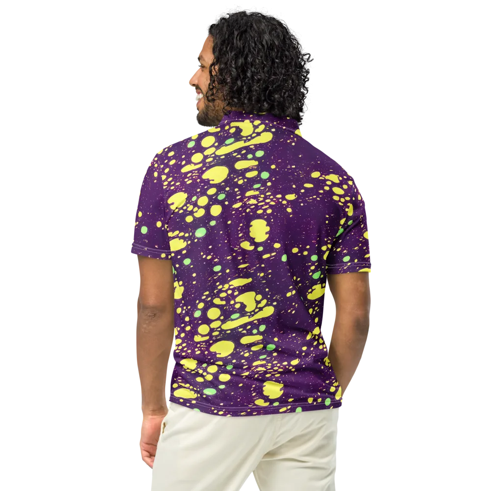 Electric Splatter on Men's Slim Fit Polo Shirt — Back