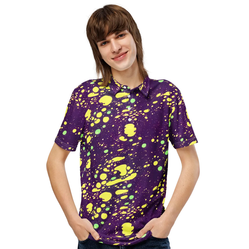 Electric Splatter on Men's Slim Fit Polo Shirt — Front