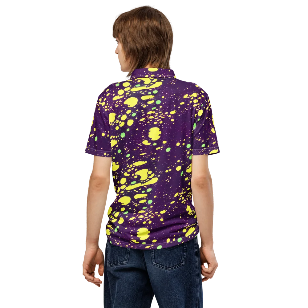 Electric Splatter on Men's Slim Fit Polo Shirt — Back