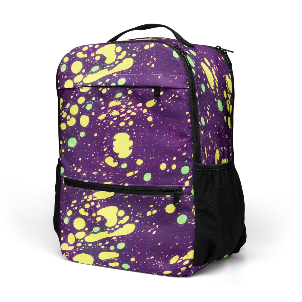 Electric Splatter on Utility Backpack — Left Front