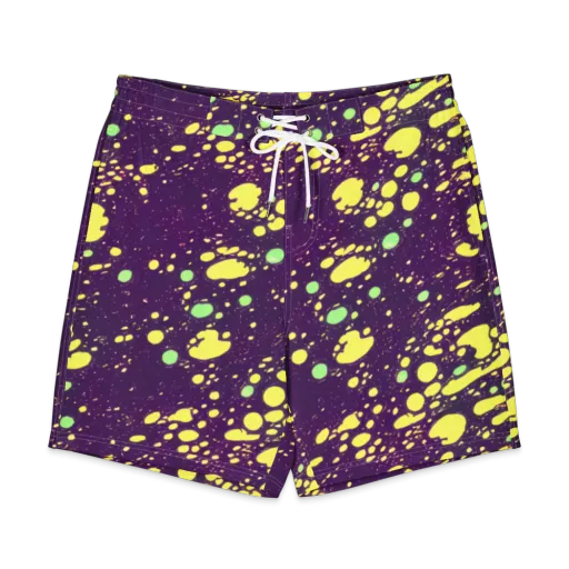 Electric Splatter on a Men's Board Shorts