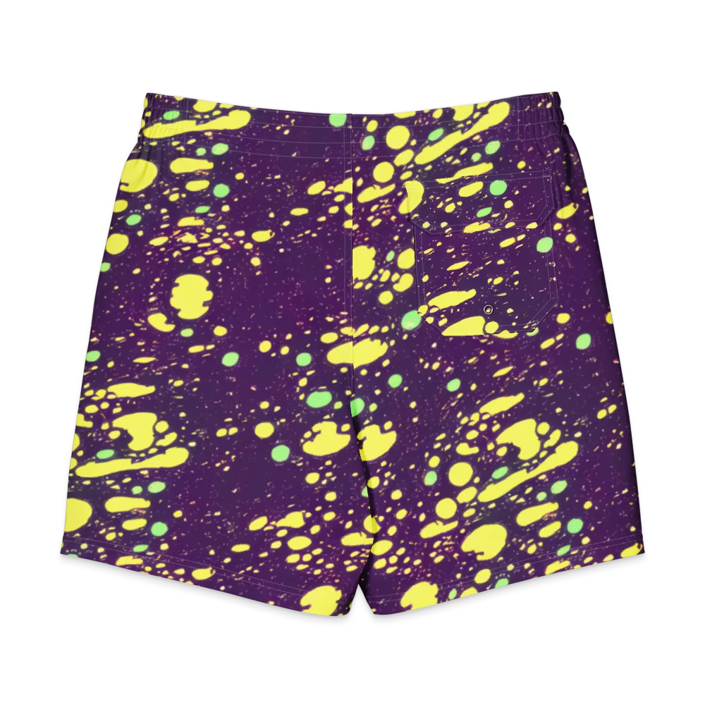 Electric Splatter on Men's Board Shorts — Back