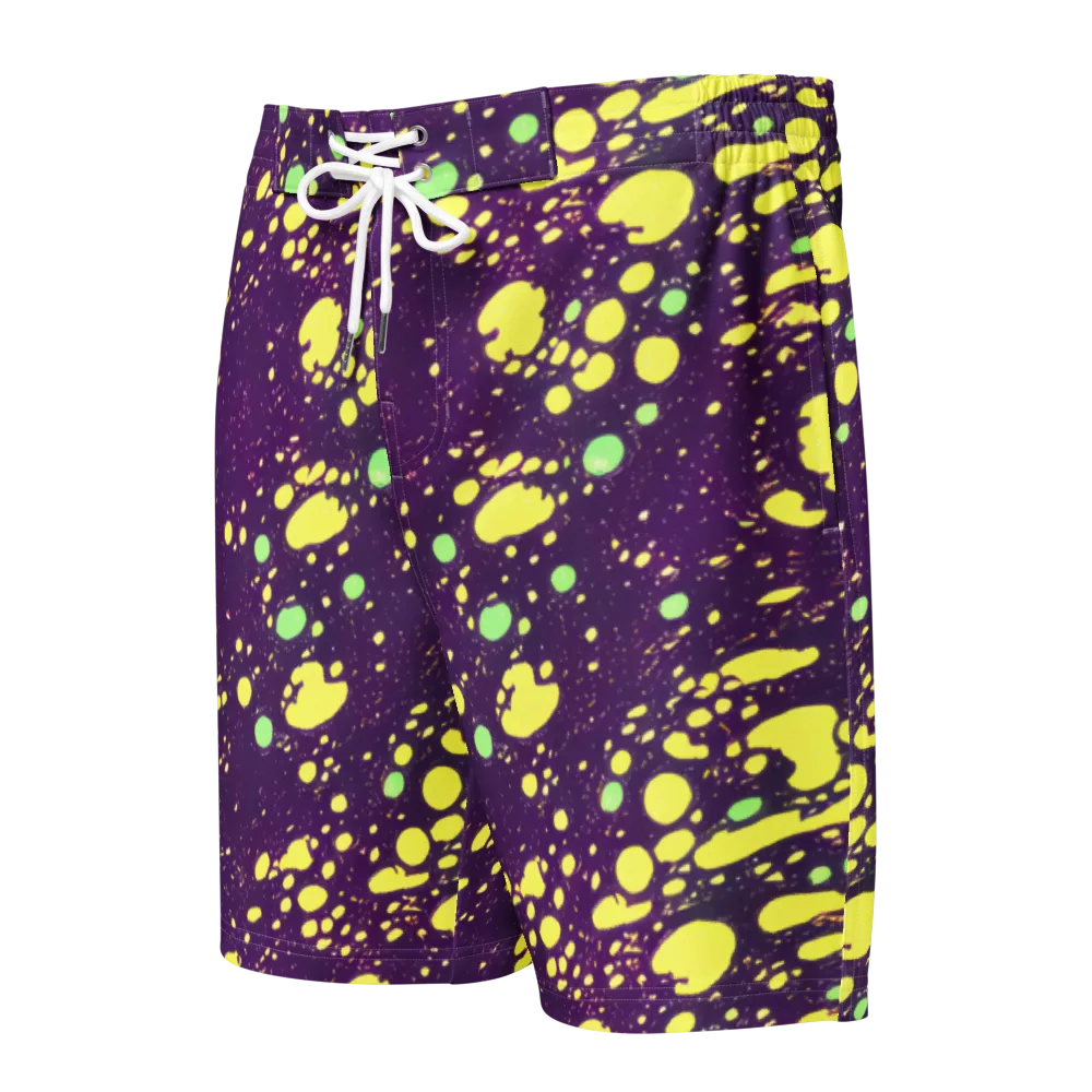 Electric Splatter on Men's Board Shorts — Front