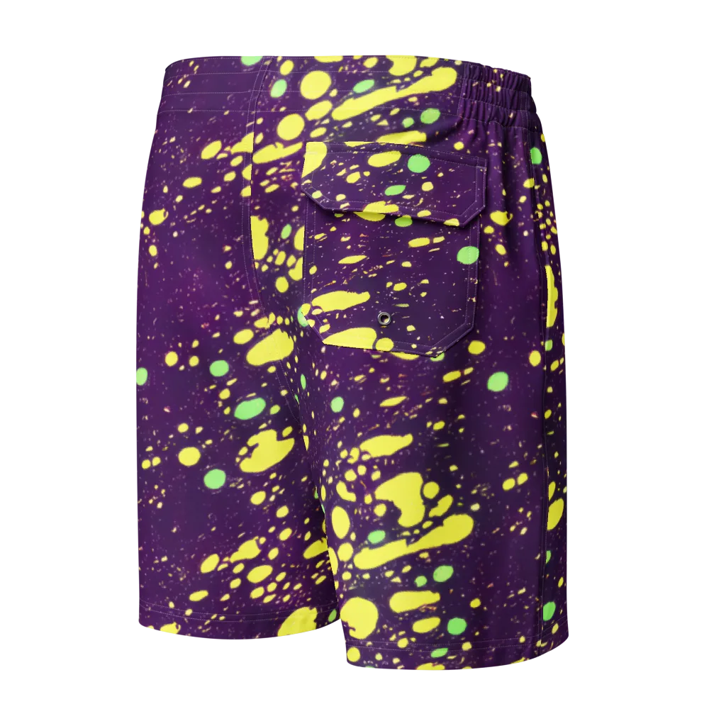 Electric Splatter on Men's Board Shorts — Back
