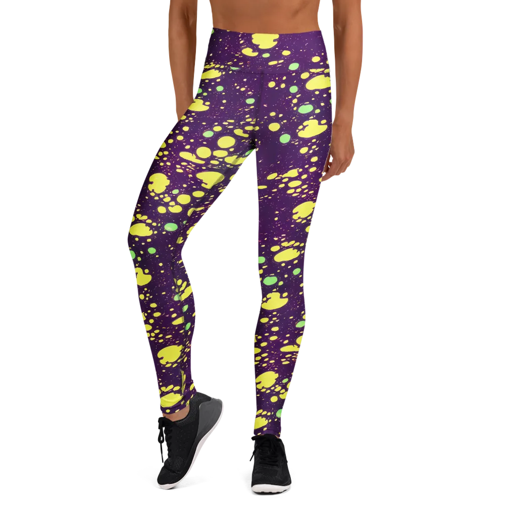 Electric Splatter on Yoga Leggings — Front