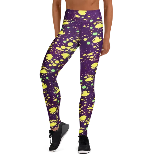 Electric Splatter on a Yoga Leggings