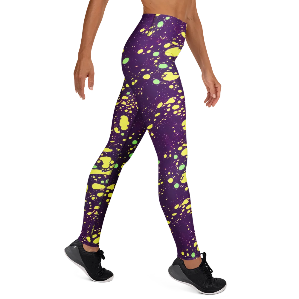 Electric Splatter on Yoga Leggings — Right