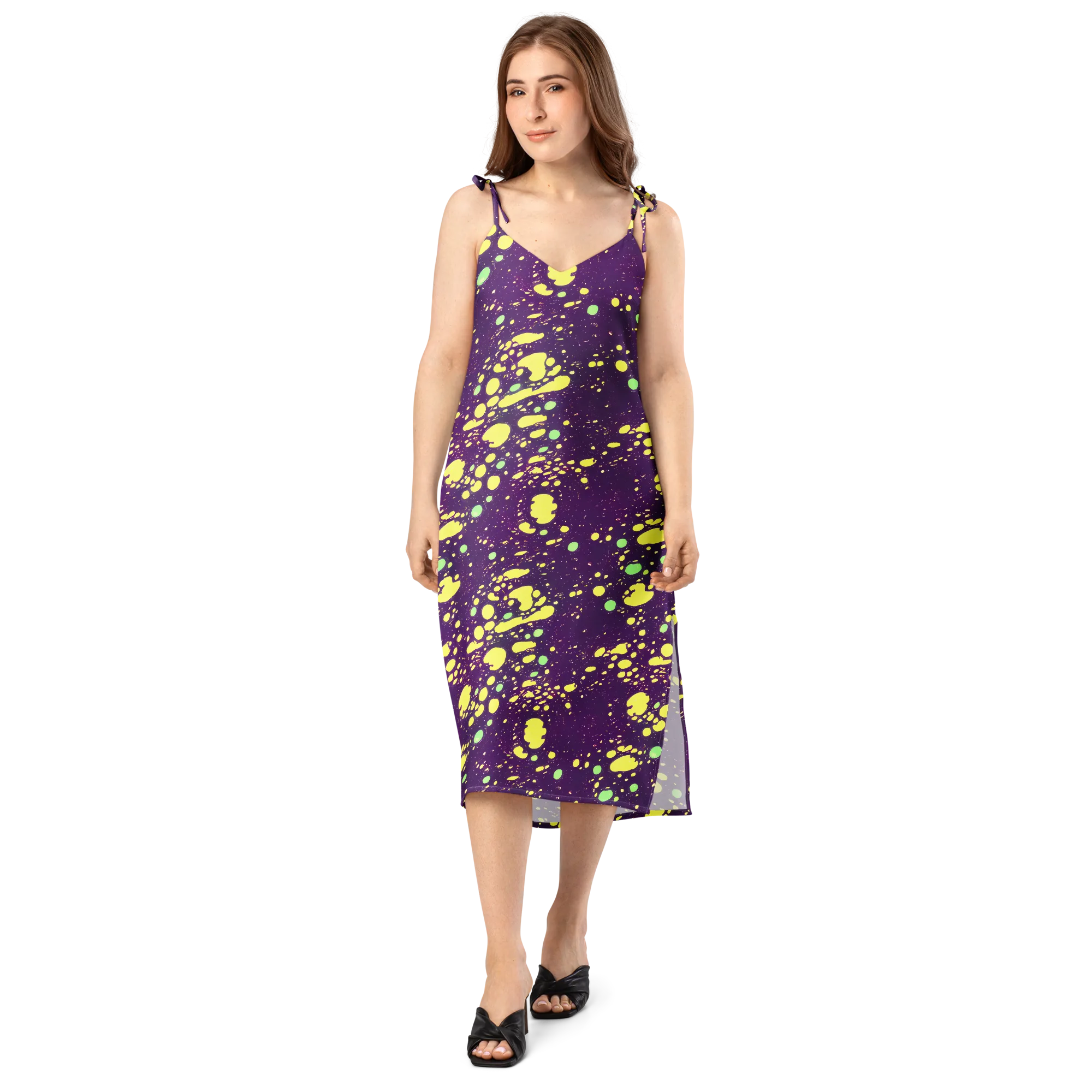 Electric Splatter on Slip Dress — Front