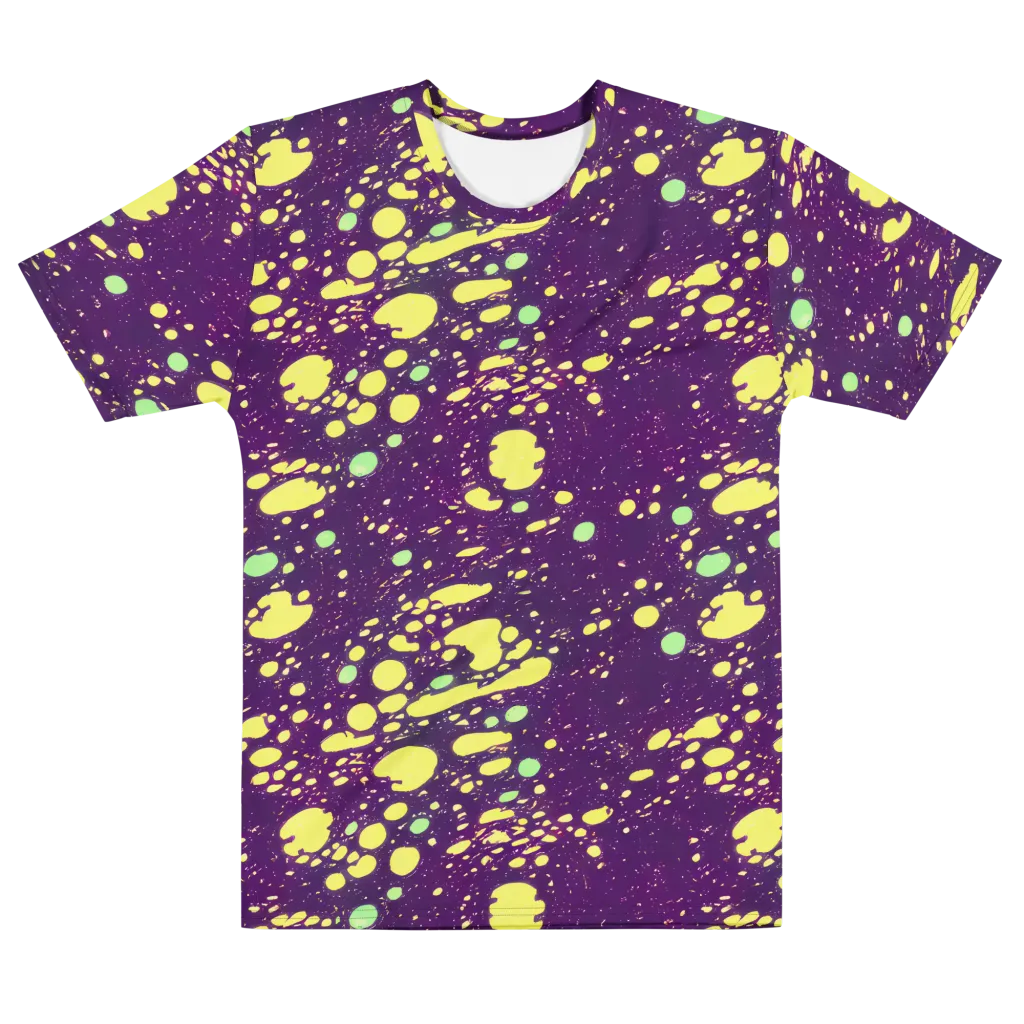Electric Splatter on Men's Cotton Crew Neck T-Shirt — Front
