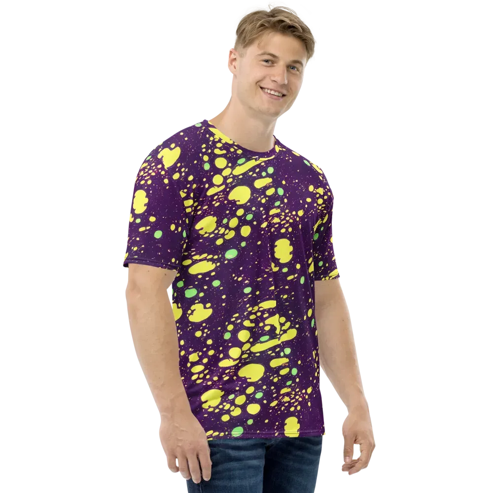Electric Splatter on Men's Crew Neck T-Shirt — Right