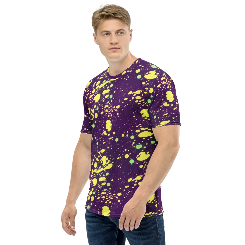 Electric Splatter on Men's Crew Neck T-Shirt — Left