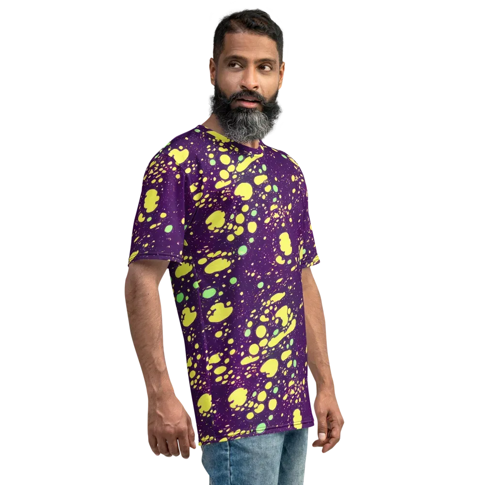 Electric Splatter on Men's Crew Neck T-Shirt — Right