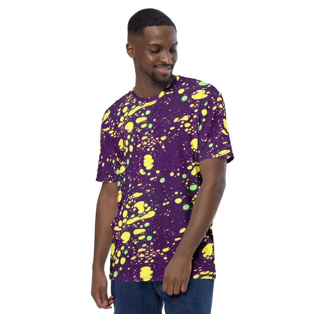 Electric Splatter on Men's Crew Neck T-Shirt — Left