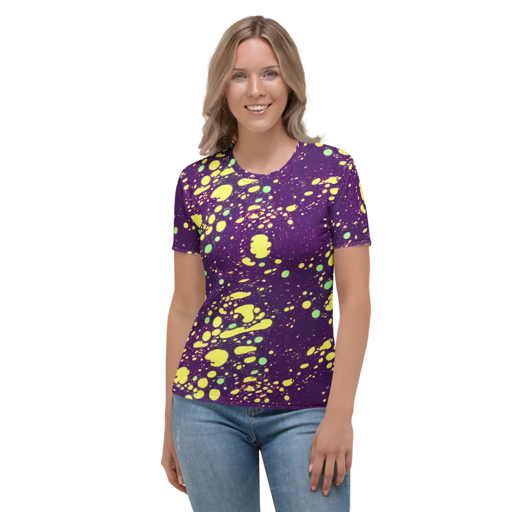 Electric Splatter on Women's Crew Neck T-Shirt — Front