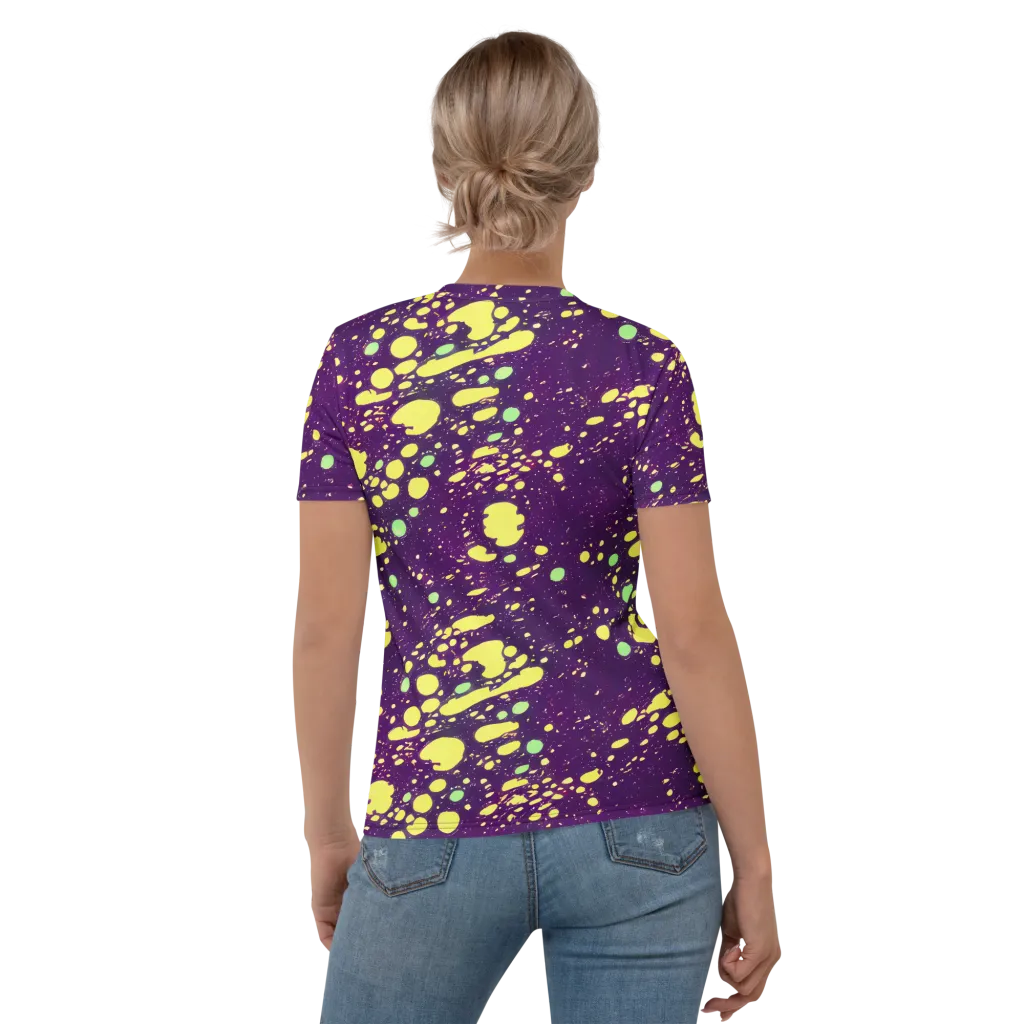 Electric Splatter on Women's Crew Neck T-Shirt — Back
