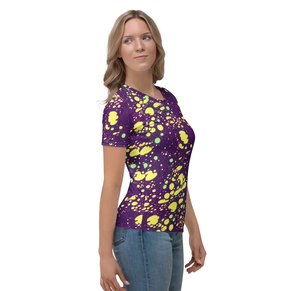 Electric Splatter on Women's Crew Neck T-Shirt — Right