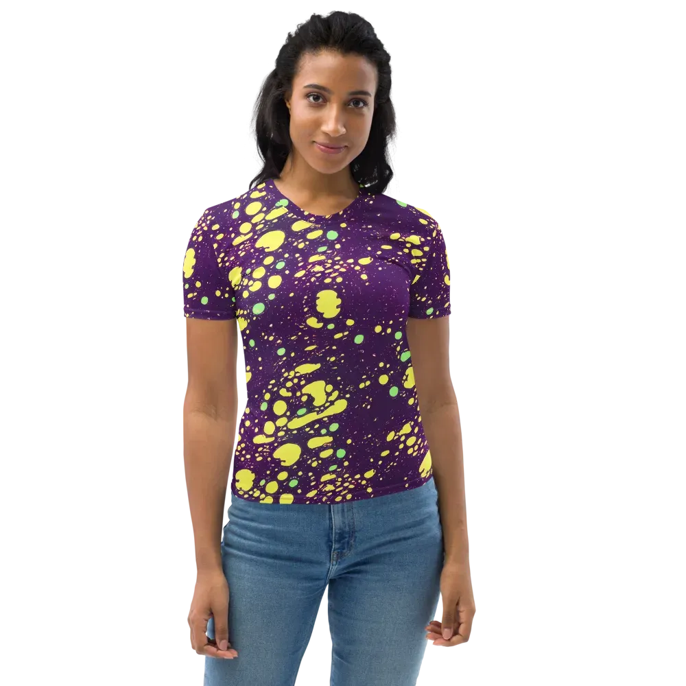 Electric Splatter on Women's Crew Neck T-Shirt — Front