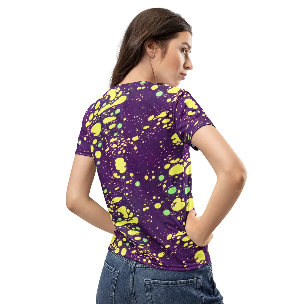 Electric Splatter on Women's Crew Neck T-Shirt — Back