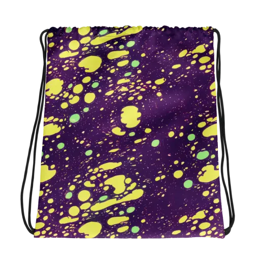 Electric Splatter on a Drawstring Bag