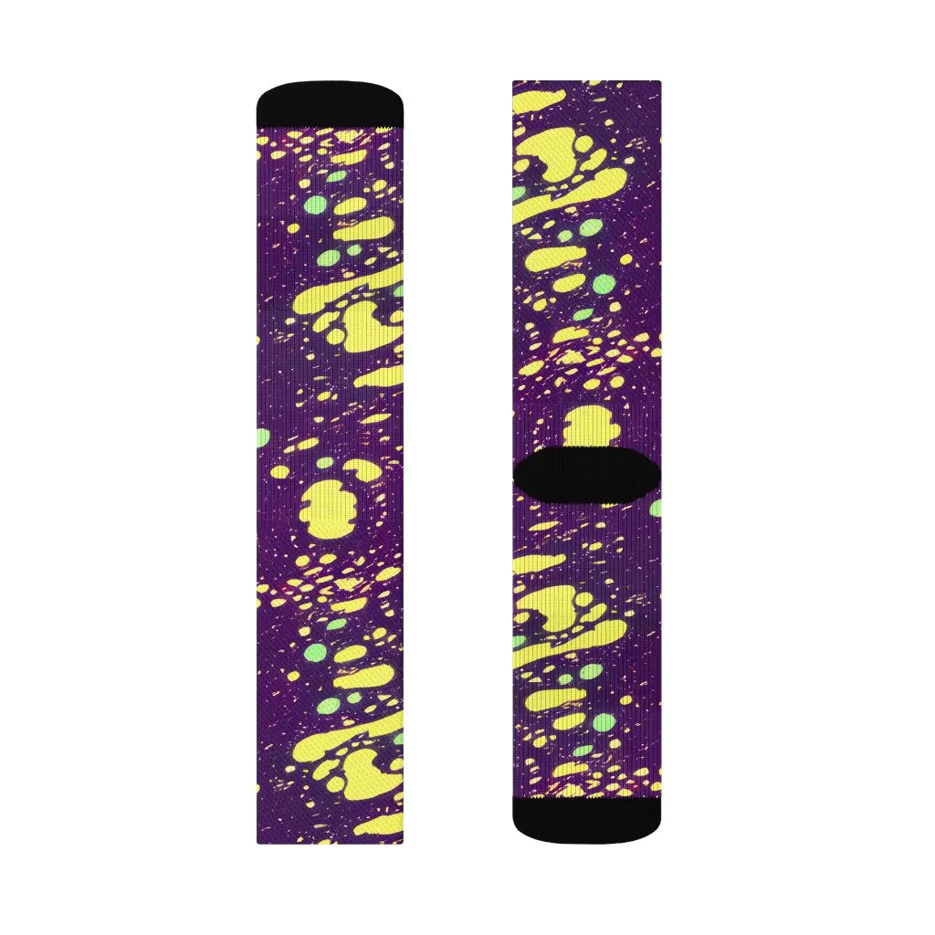 Electric Splatter on Socks — Right Sock