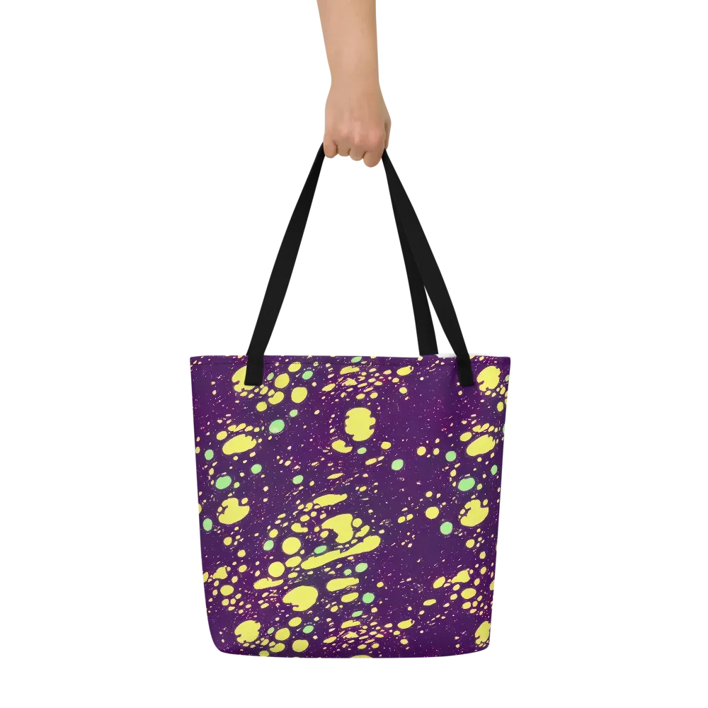 Electric Splatter on Large Tote Bag W/ Pocket — Front
