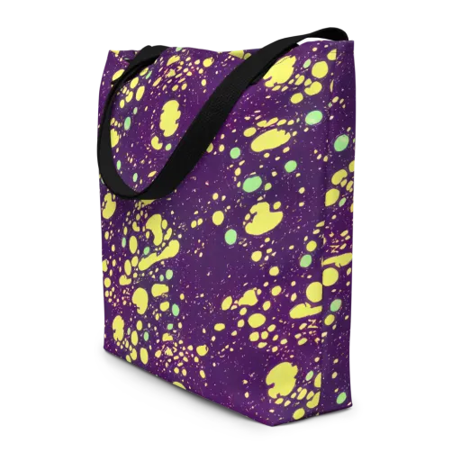 Electric Splatter on a Large Tote Bag W/ Pocket