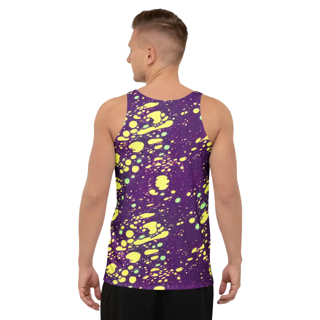 Electric Splatter on Men's Tank Top — Back