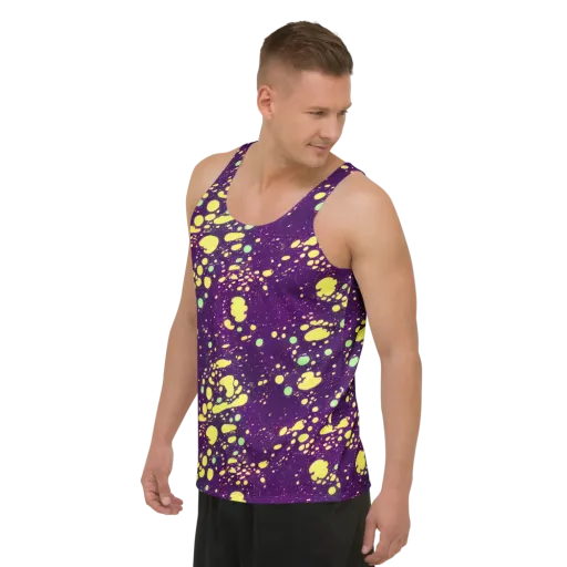 Electric Splatter on a Men's Tank Top