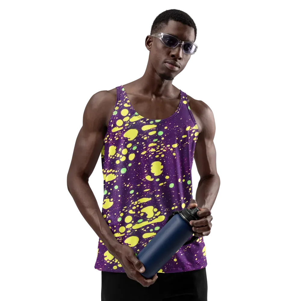 Electric Splatter on Men's Tank Top — Front