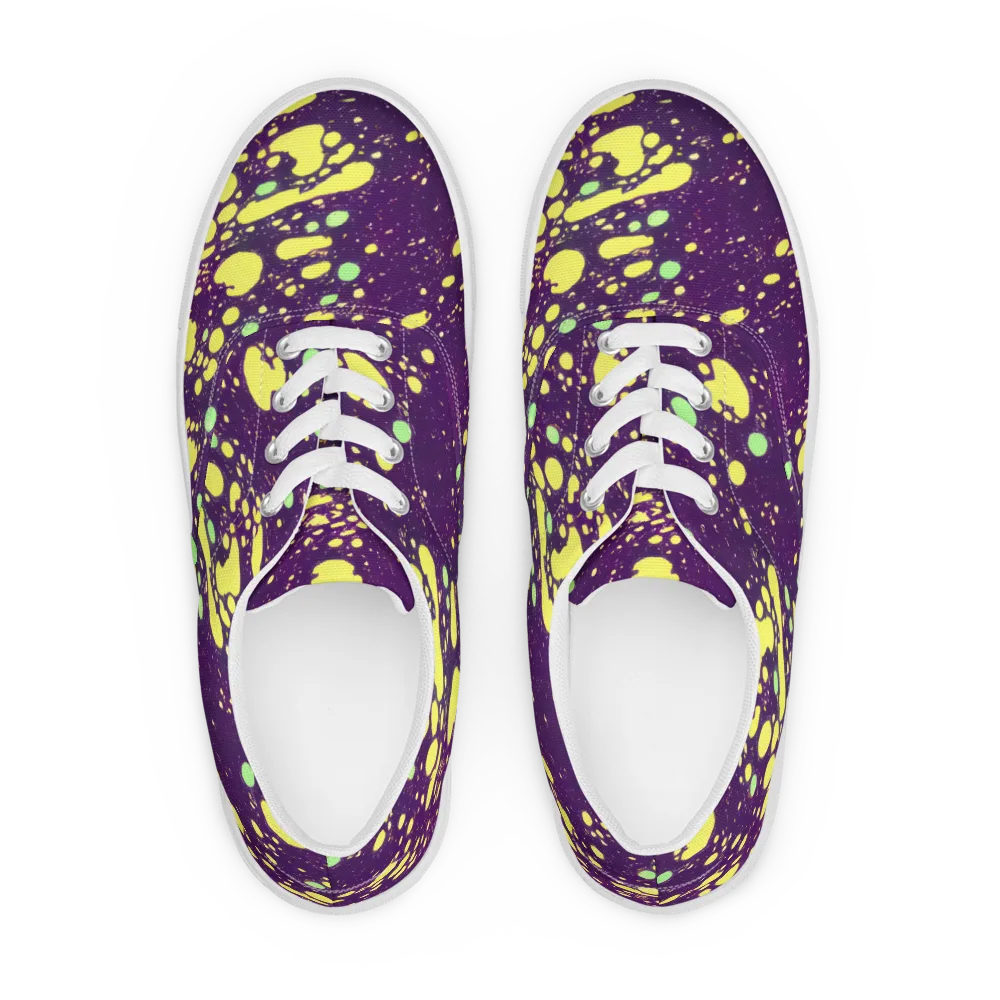 Electric Splatter on Men's Lace-Up Canvas Shoes — Front