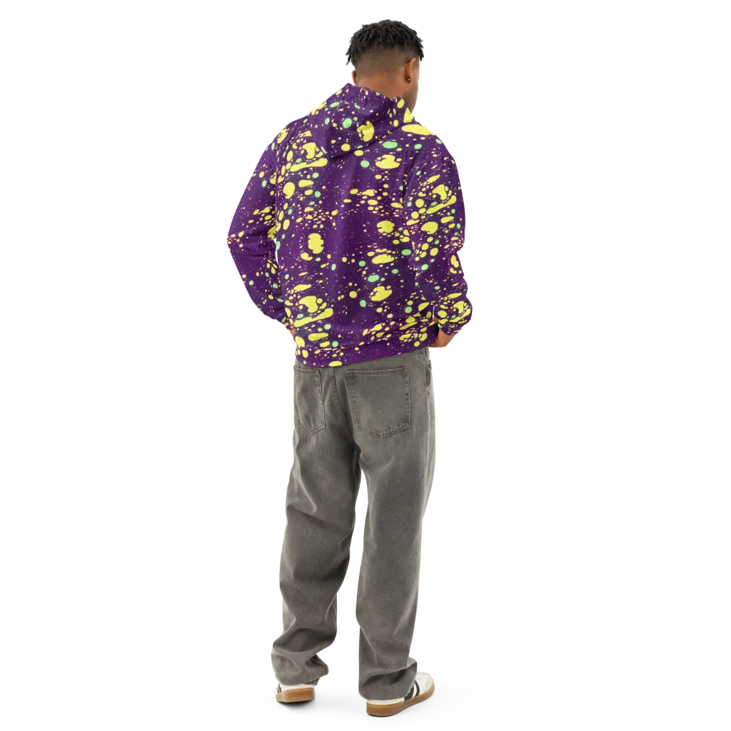 Electric Splatter on Cotton Hoodie — Back