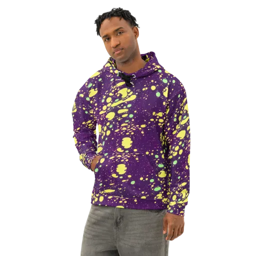 Electric Splatter on a Cotton Hoodie