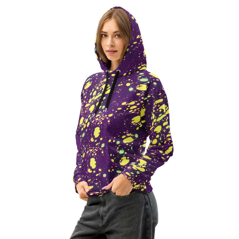 Electric Splatter on Cotton Hoodie — Left Front
