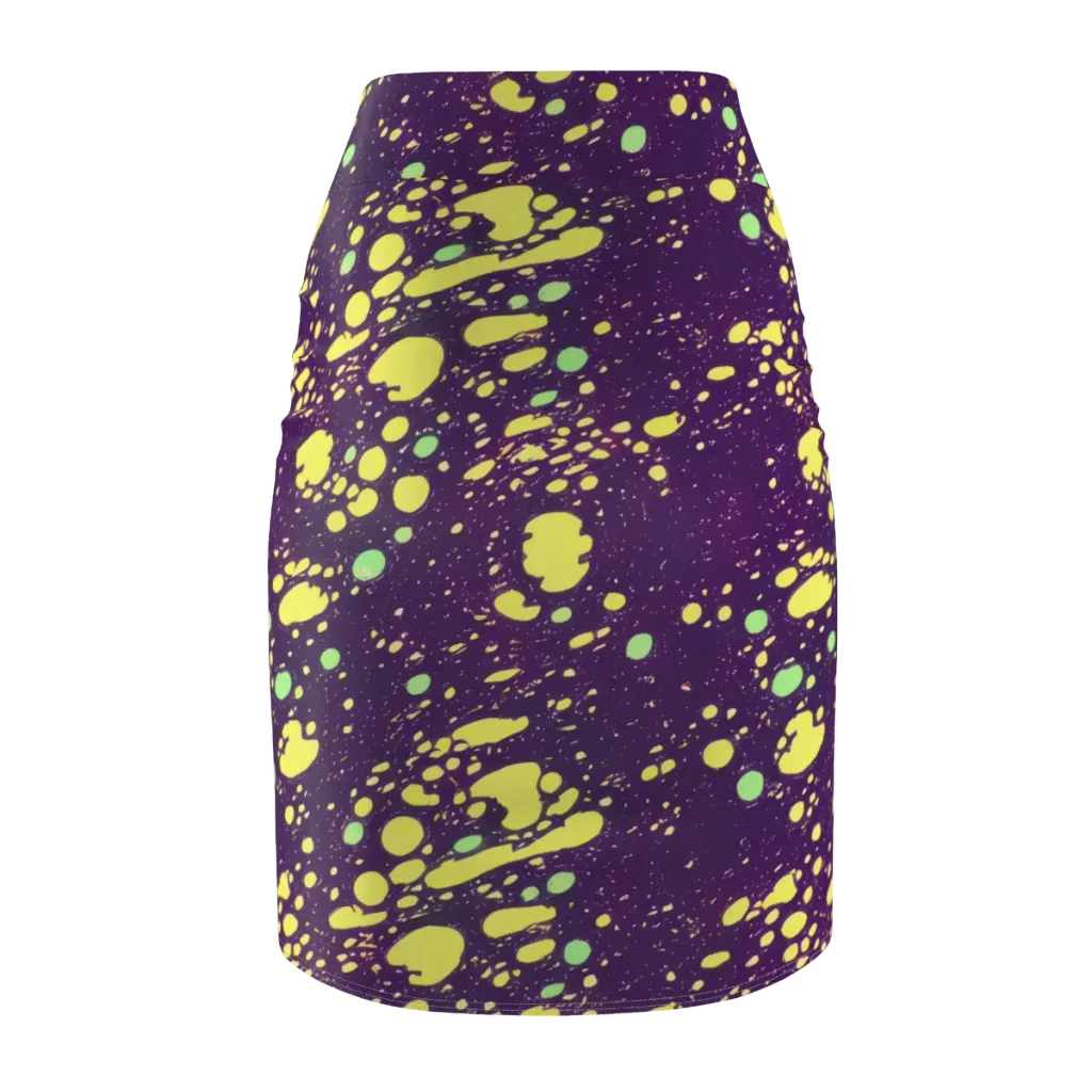 Electric Splatter on Pencil Skirt — Back