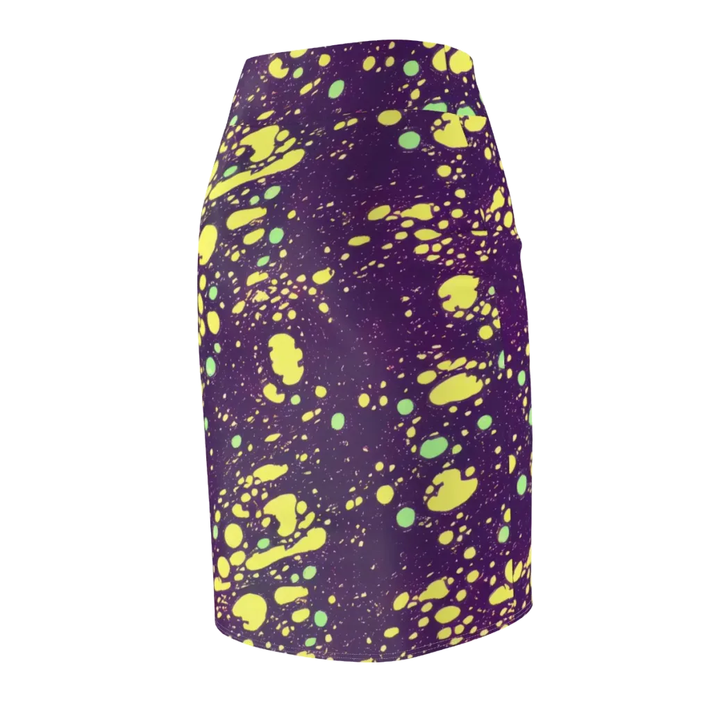 Electric Splatter on Pencil Skirt — Back Side
