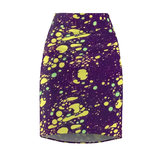 Electric Splatter on a Pencil Skirt