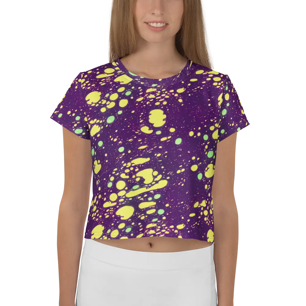 Electric Splatter on Crop Tee — Front