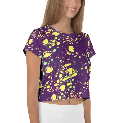 Electric Splatter on a Crop Tee