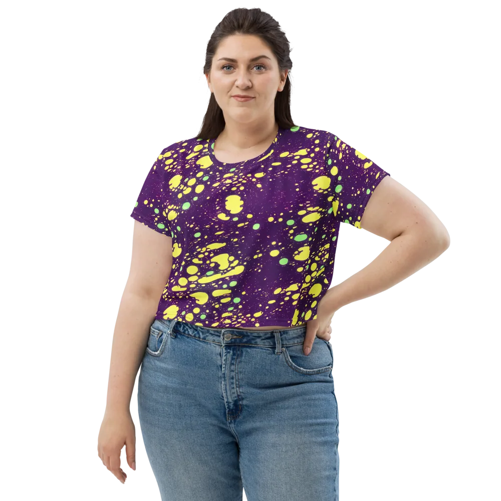 Electric Splatter on Crop Tee — Front