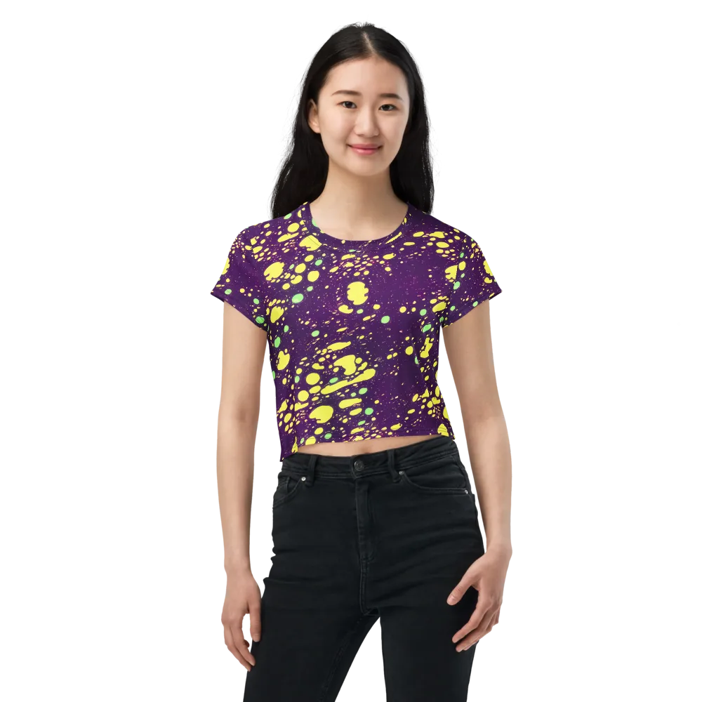 Electric Splatter on Crop Tee — Front