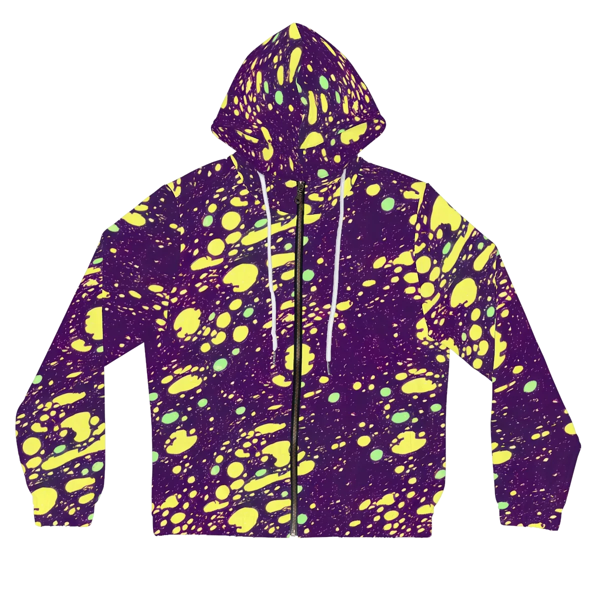 Electric Splatter on Women's Full-Zip Hoodie — Front