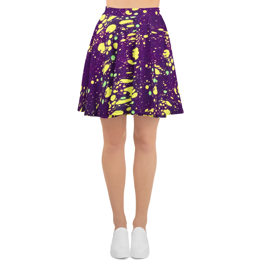 Electric Splatter on Skater Skirt — Front