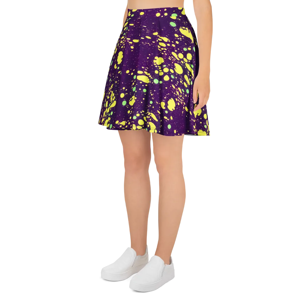 Electric Splatter on Skater Skirt — Left