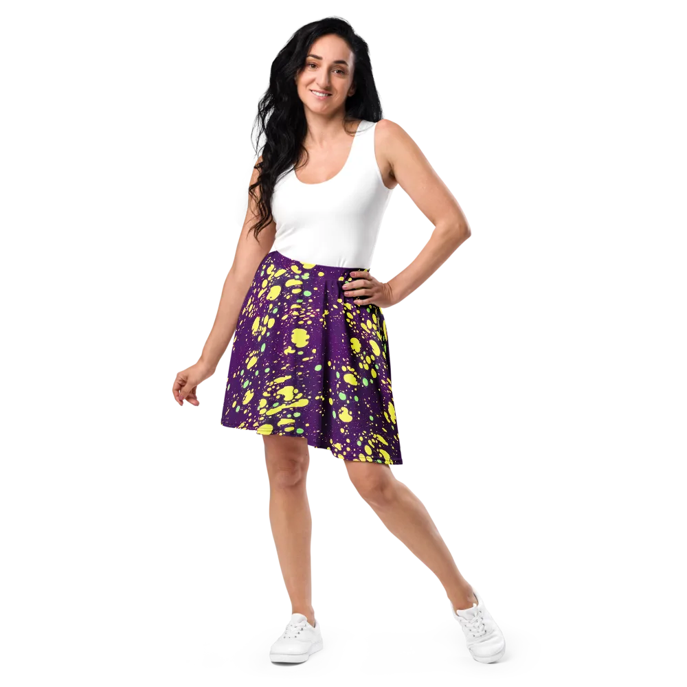 Electric Splatter on Skater Skirt — Front