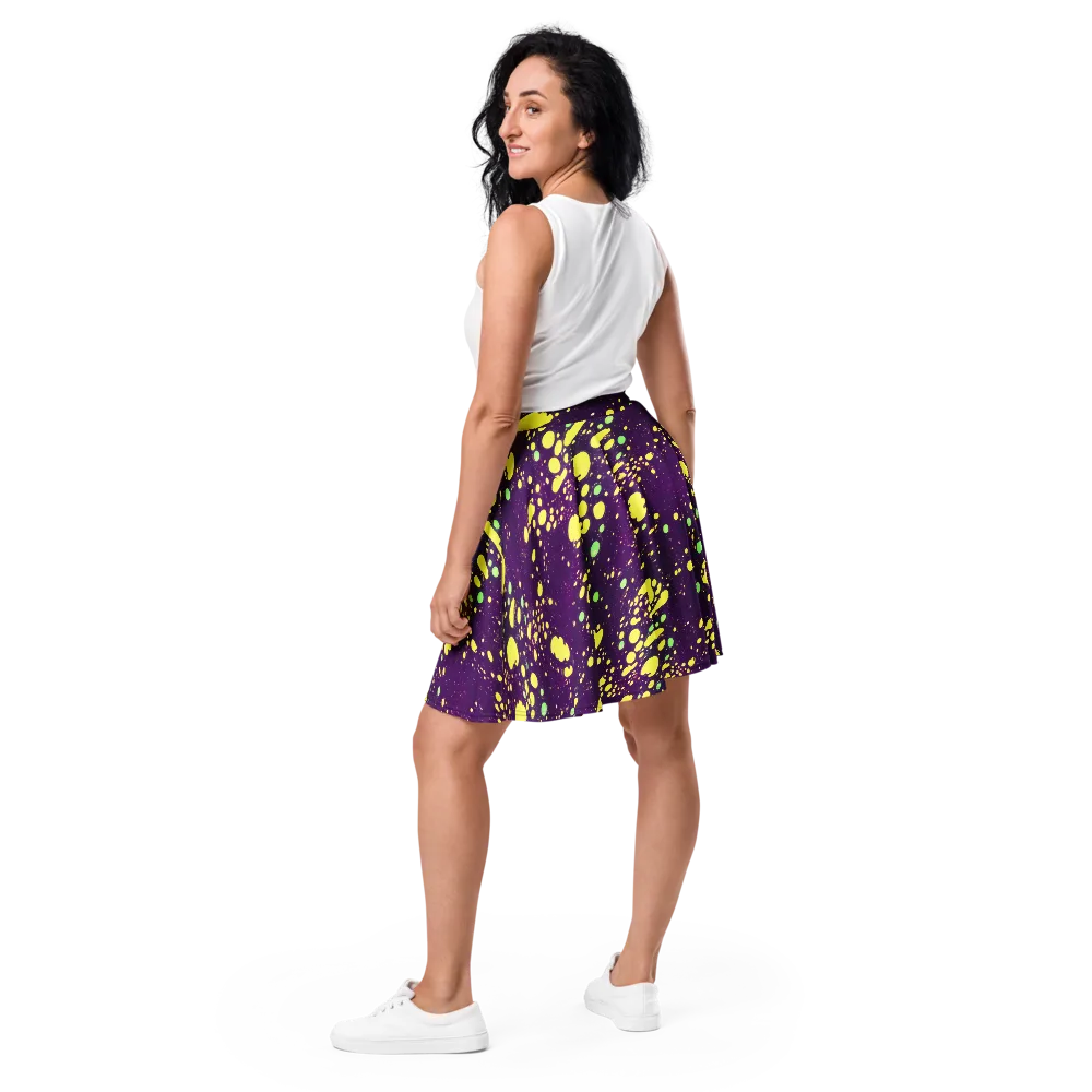 Electric Splatter on Skater Skirt — Back