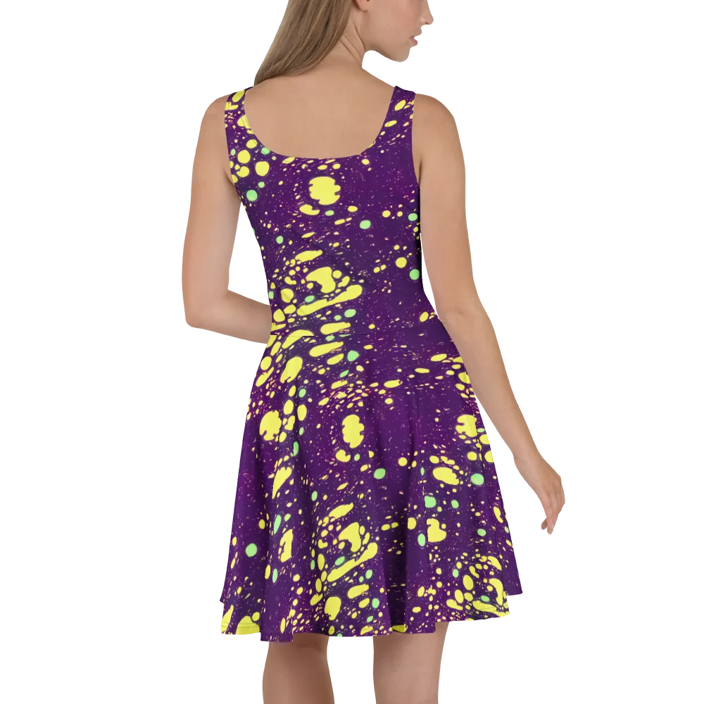 Electric Splatter on Skater Dress — Back