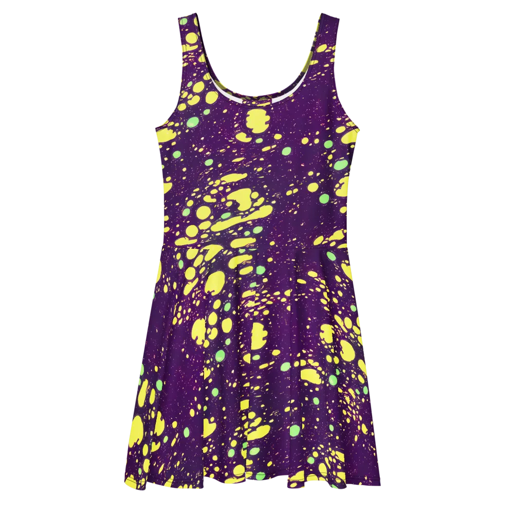 Electric Splatter on Skater Dress — Front