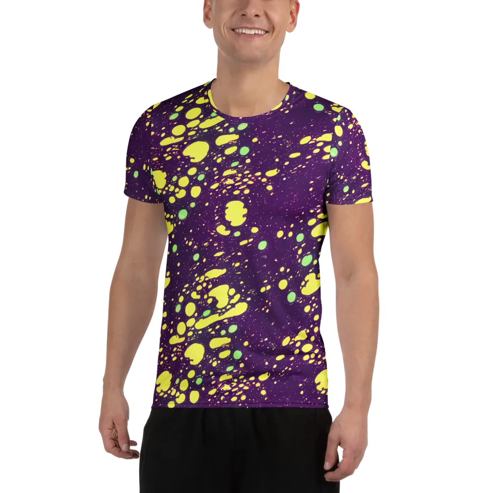Electric Splatter on Men's Athletic T-Shirt — Front