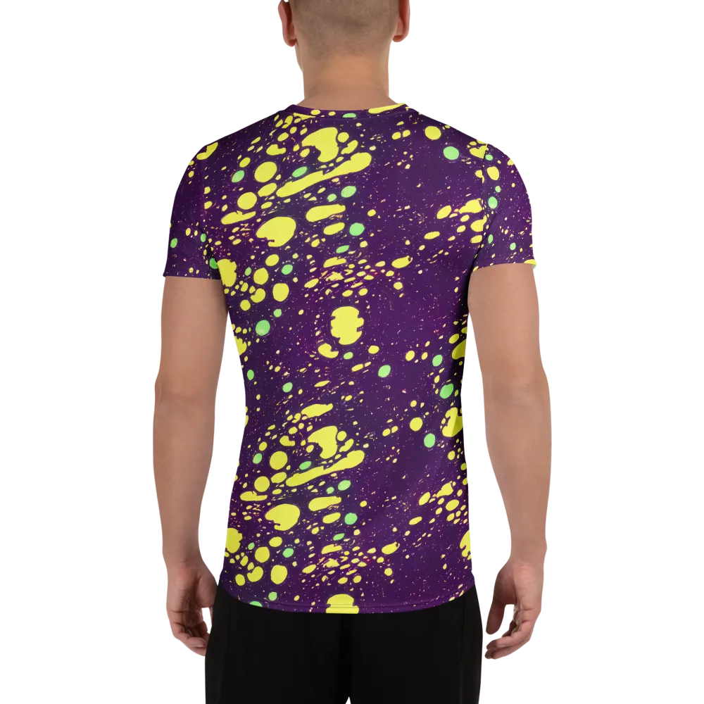 Electric Splatter on Men's Athletic T-Shirt — Back